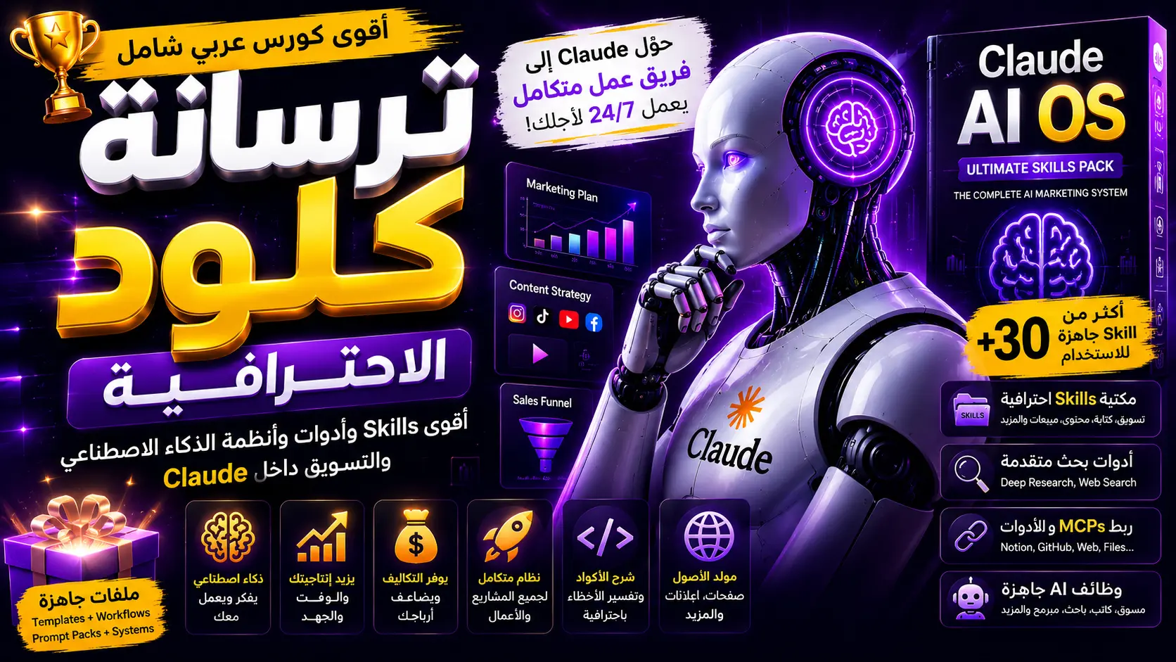 Claude وأدوات وأنظمة الذكاء الاصطناعي والتسويق داخل Skills ترسانة كلود الإحترافية | أقوى